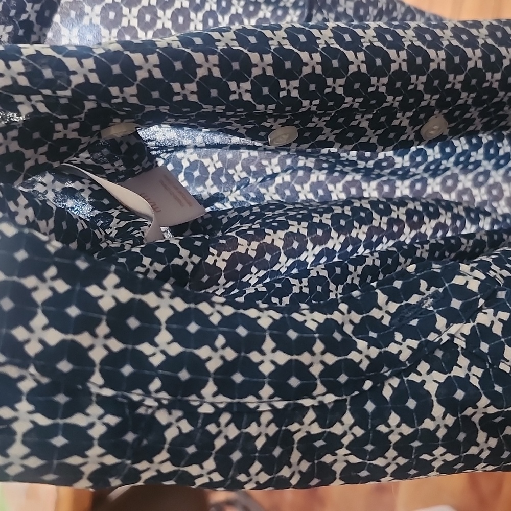 Chic Semi Sheer Blue Patterned Top